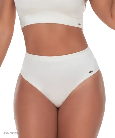 Panty cachetero de control medio en abdomen y moldeo de glúteos — Blanco