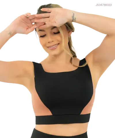 Top deportivo con soporte fijo y cargaderas anchas ideal para entrenamiento y uso diario — Negro