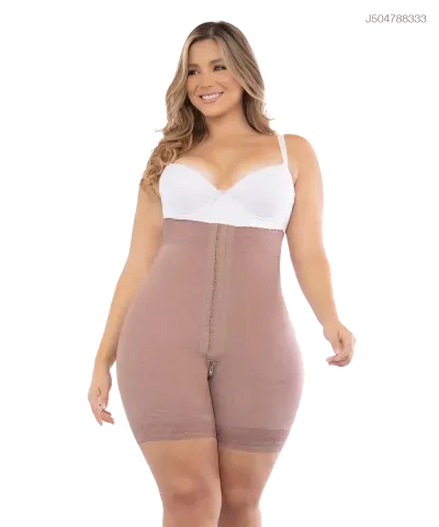 Faja tipo panty media pierna de alta compresión y realce de glúteo — Cocoa