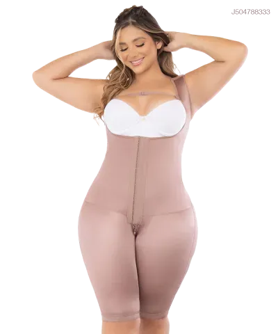 Faja postquirúrgica de primera postura con control medio y efecto moldeador fit 360 — Cocoa