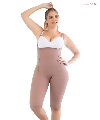 Faja postquirúrgica alta compresión a la rodilla con cierre lateral y control abdominal — Cocoa