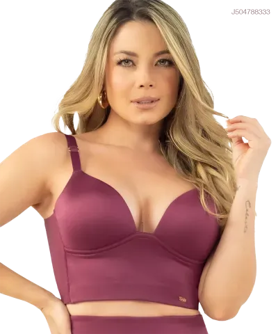 Brasier de realce natural con alto cubrimiento y control de abdomen — Vino